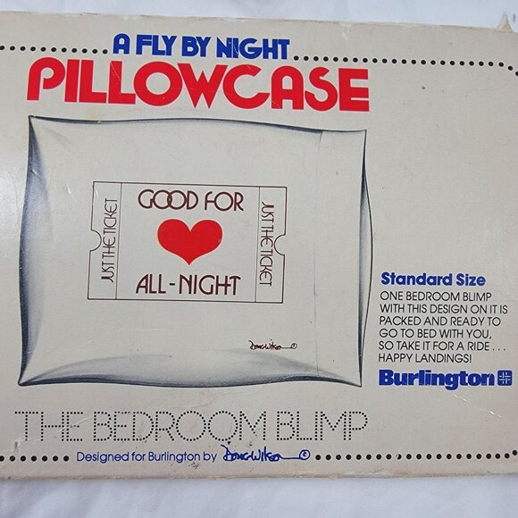 Vintage A Fly By Night Pillowcase Good For All Night Ticket Pillow Case Bedding - Picture 5 of 7